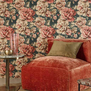 Luxury Fabric Effect Rose Garden (Double Width Roll)