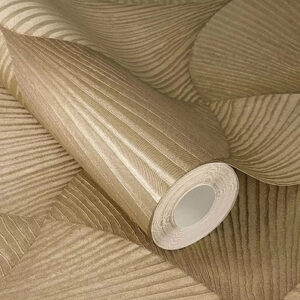 Golden Modern Graphic Fan Pattern (Double Width Roll)