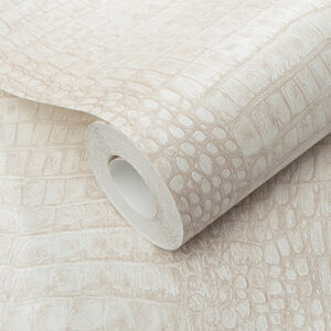 Beige Crocodile Skin Effect (Double Width Roll)