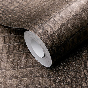 Brown Crocodile Skin Effect (Double Width Roll)